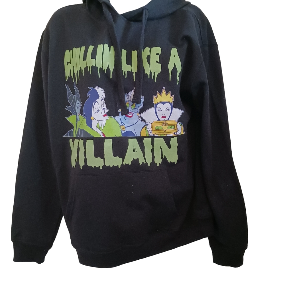 Black Graphic Hoodie - Chillin Like a Villain